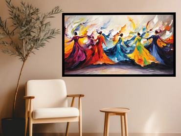 Colorful Abstract Dancers Canvas Wall Art – Vibrant Modern Home Décor