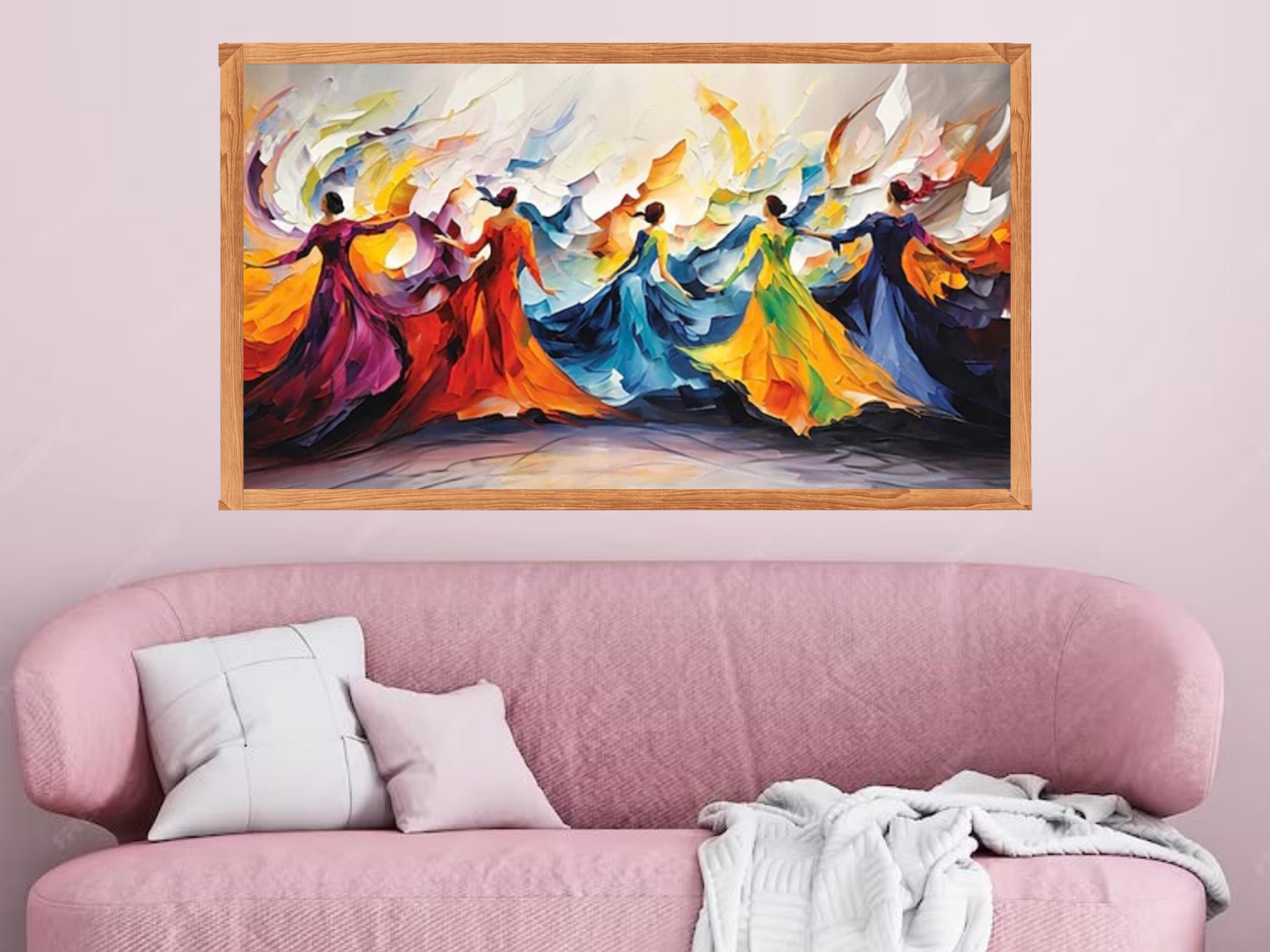 Colorful Abstract Dancers Canvas Wall Art – Vibrant Modern Home Décor