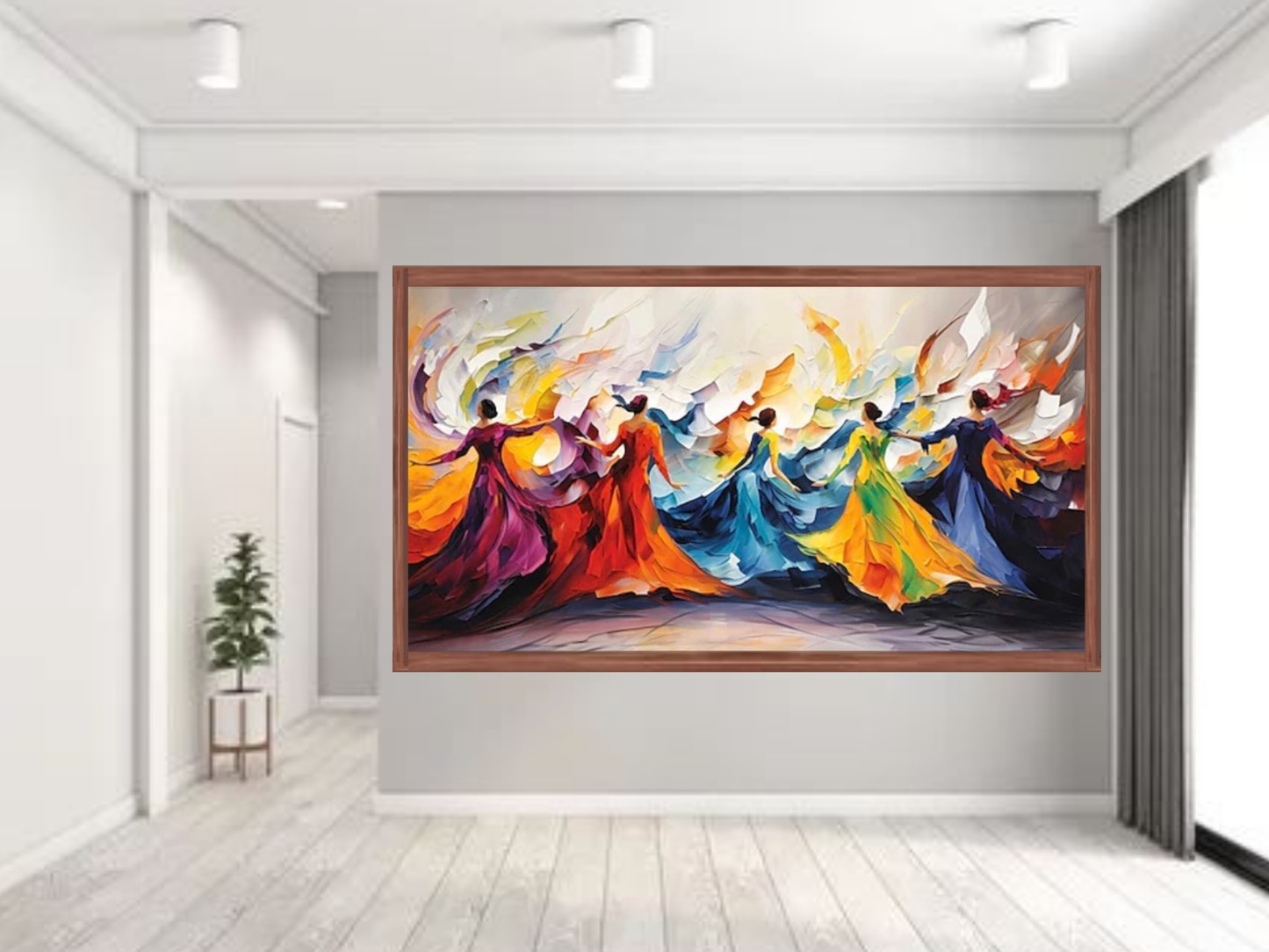 Colorful Abstract Dancers Canvas Wall Art – Vibrant Modern Home Décor
