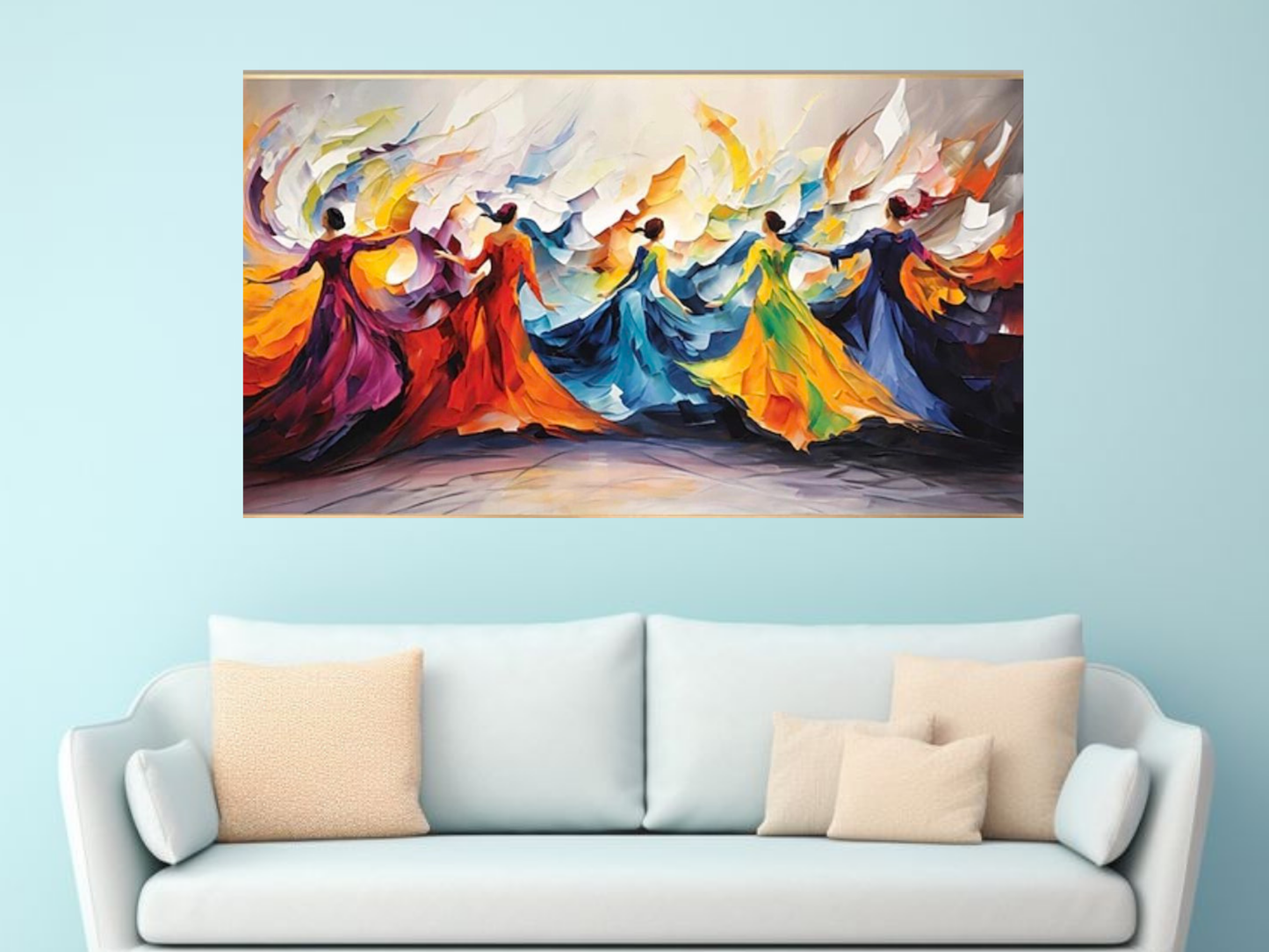 Colorful Abstract Dancers Canvas Wall Art – Vibrant Modern Home Décor