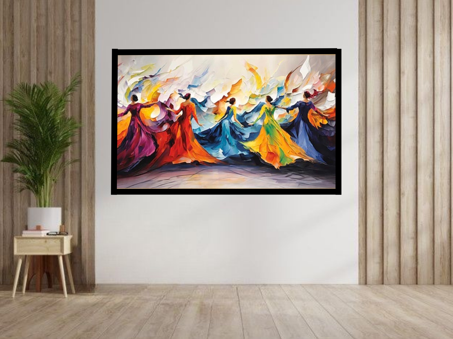 Colorful Abstract Dancers Canvas Wall Art – Vibrant Modern Home Décor