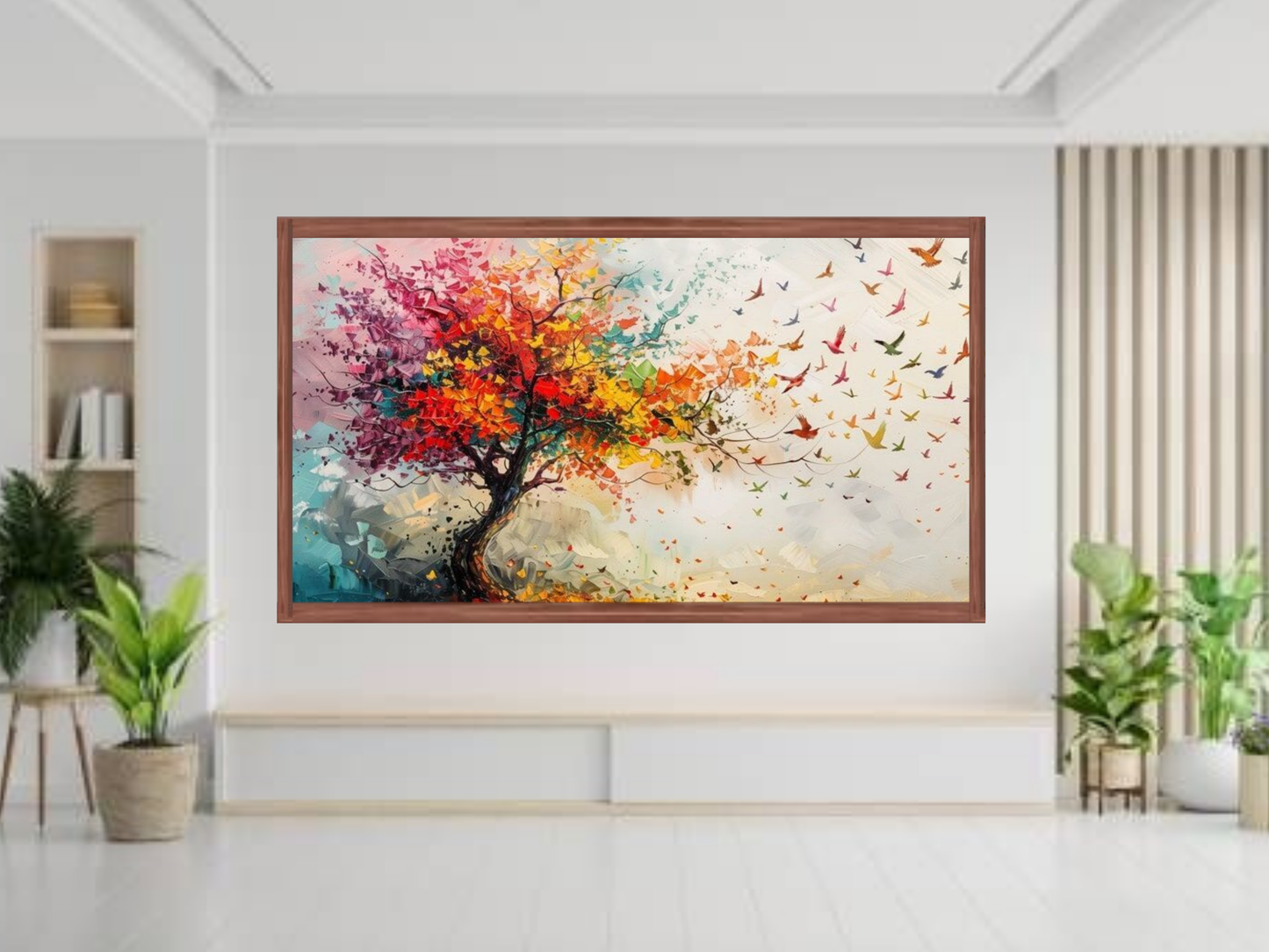 Wings of Freedom – Colorful Tree & Birds Wall Art