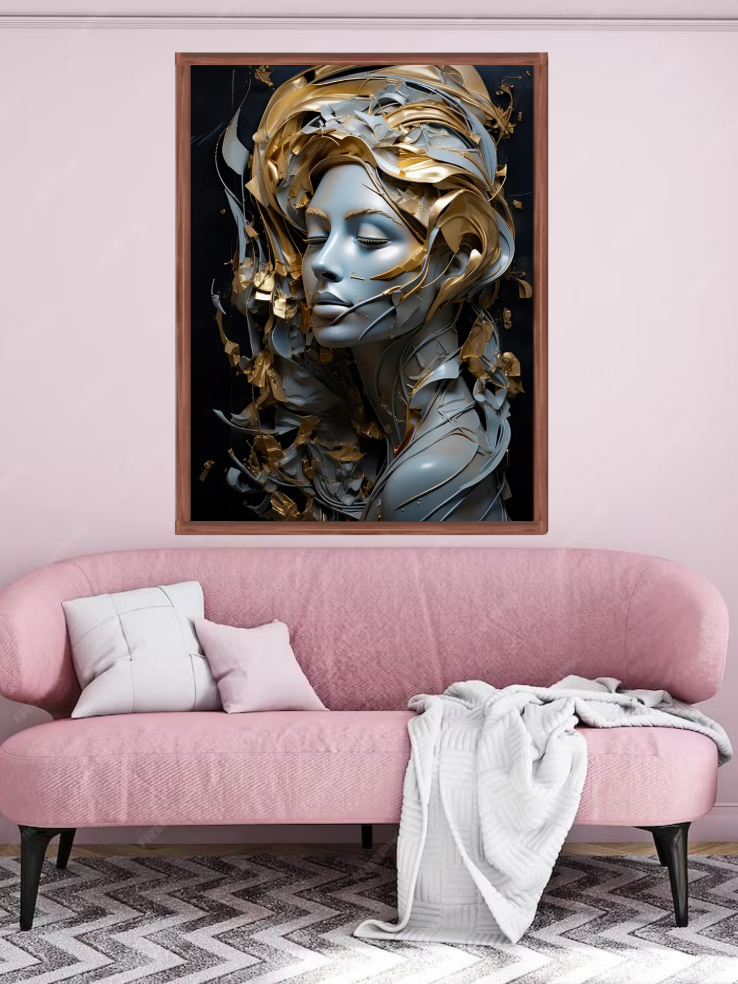 Golden Grace – Modern Abstract Canvas Wall Art