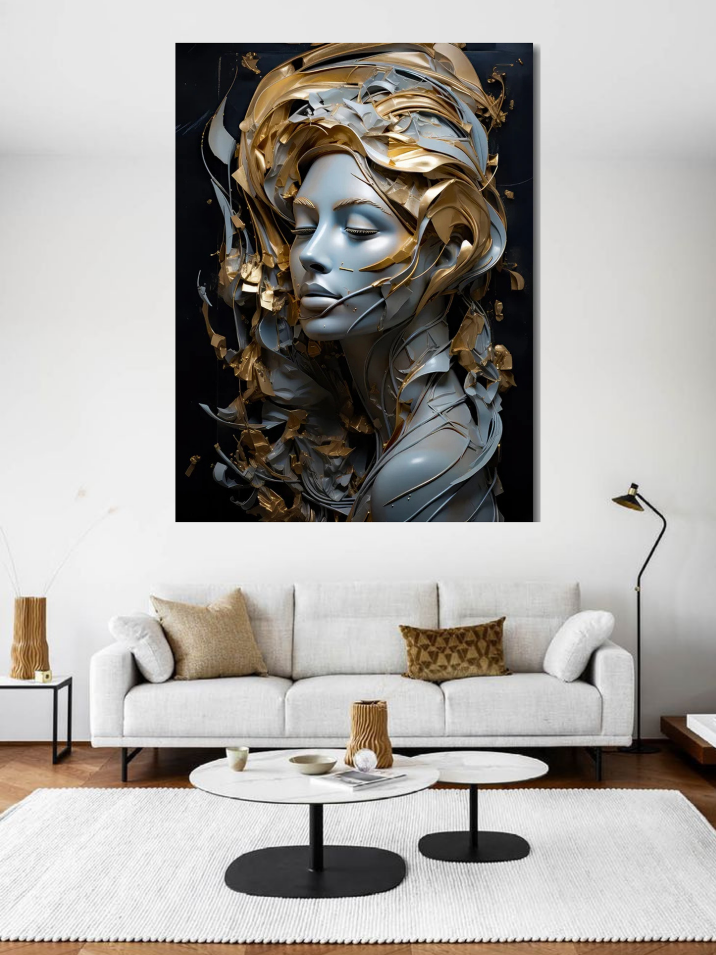 Golden Grace – Modern Abstract Canvas Wall Art