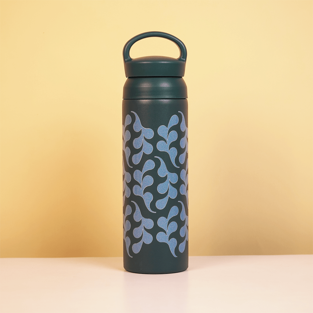 Teal Abstract Pattern Stainless Steel Insulated Tumbler - Memories Insite