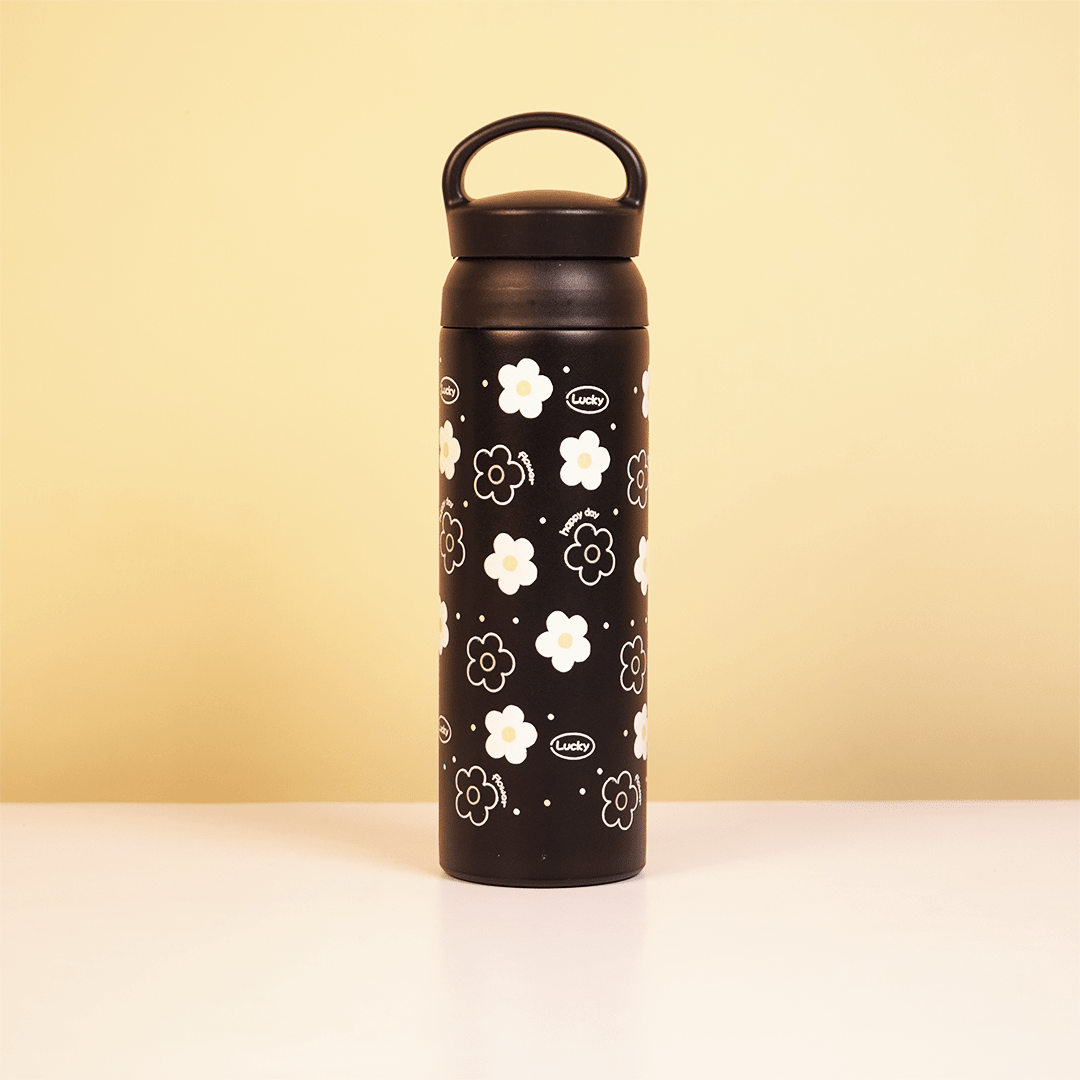 Black Floral Stainless Steel Insulated Tumbler - Memories Insite