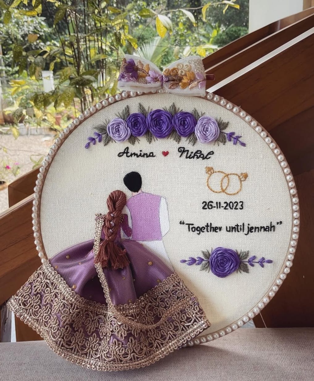 personalized Resin Photo Frame Engagement ring handmade Embroidery Hoop!