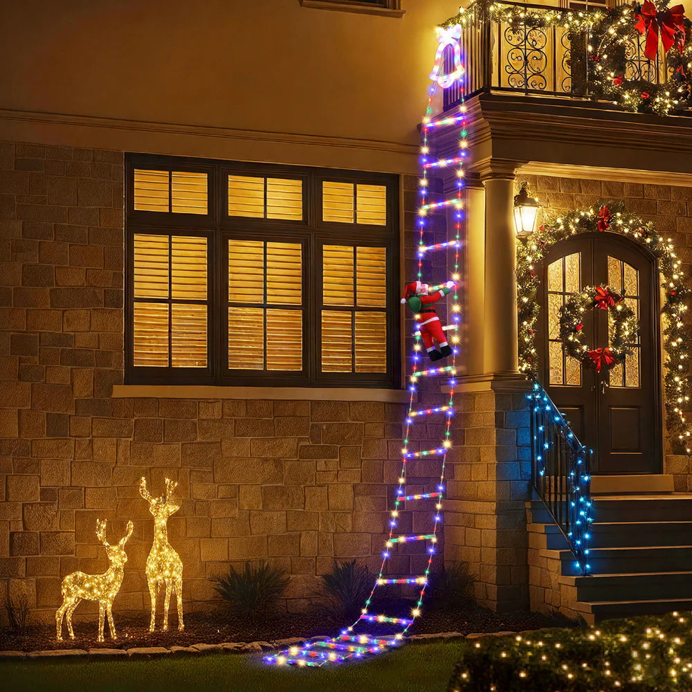 LED Climbing Santa Ladder Light