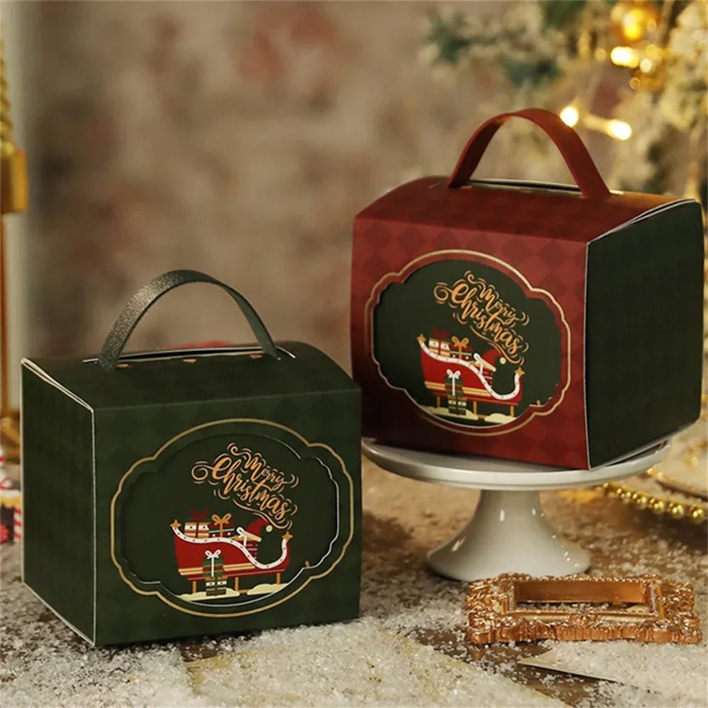 Set of 2 Christmas Gift Box with Rope Handle- Random color only - Memories Insite