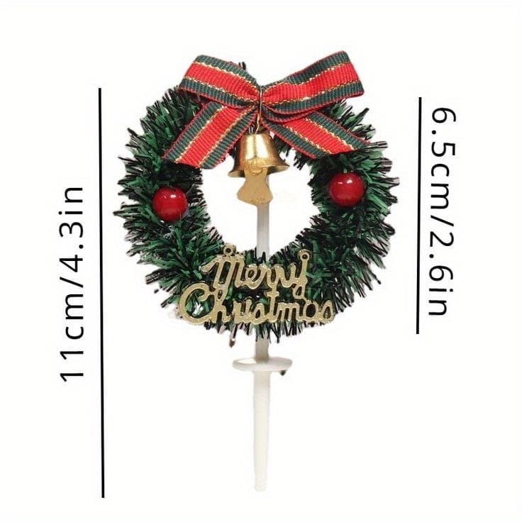 Christmas Wreath Cake Decoration Topper - Memories InsiteCHRISTMAS GARLAND TOPPERS-1