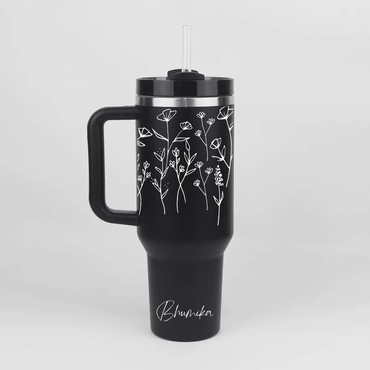 Personalized FleurFlow™ Tumbler with Straw & Lid - Memories Insite