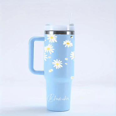 Personalized BotaniCup™ Tumbler with Straw & Lid - Memories InsiteWHITE FLOWERS PRINTED TUMBLER-1
