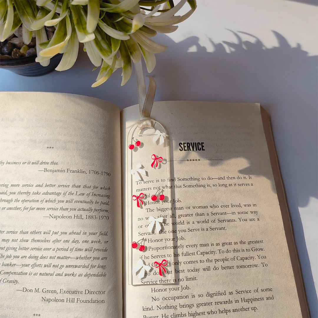 Handcrafted Acrylic Bookmarks with Real Dried Flowers & Satin Ribbons – Combo Pack of 4 - Memories InsitePRESSED FLOWER ACRYLIC BOOKMARK COMBO – Set of 4