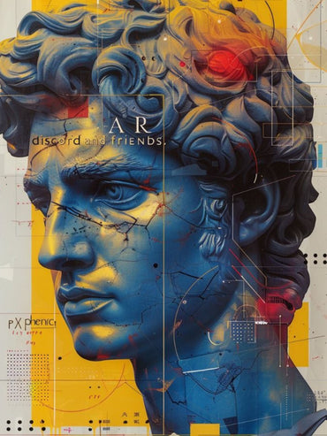 Modern Abstract David Sculpture Canvas Painting