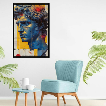 Modern Abstract David Sculpture Canvas Painting