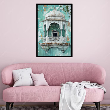 Vintage Jharokha Window Canvas Wall Art