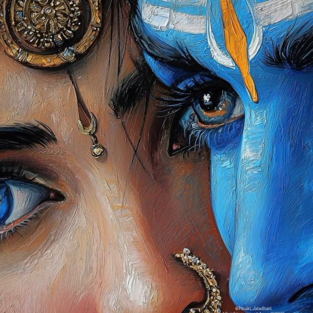 Shiv Parvati Close-Up Canvas Wall Art