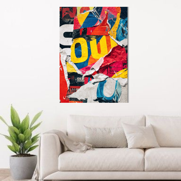 Abstract Urban Collage Canvas Wall Art