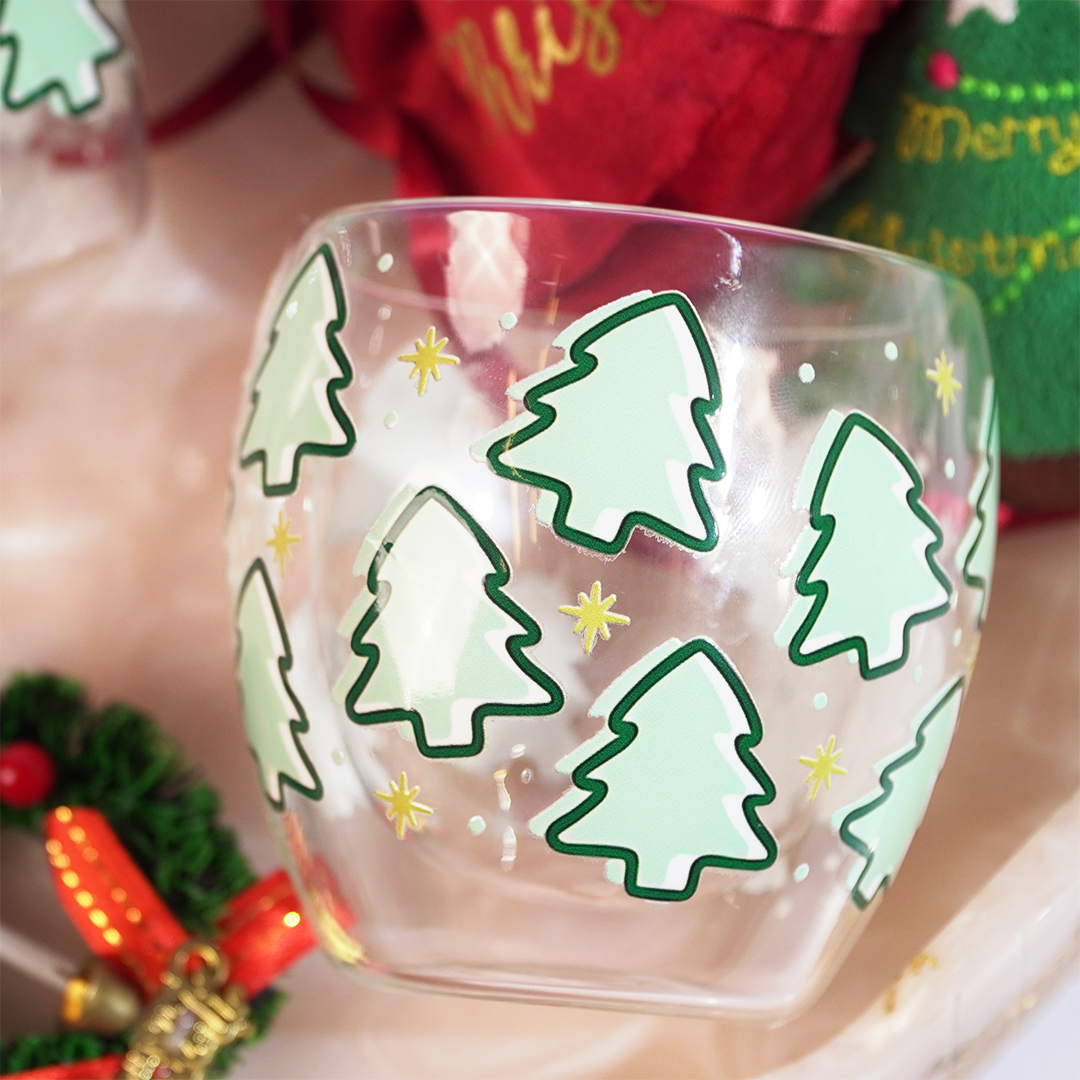 Set-2 Christmas Tree -Double Wall Glass Mug