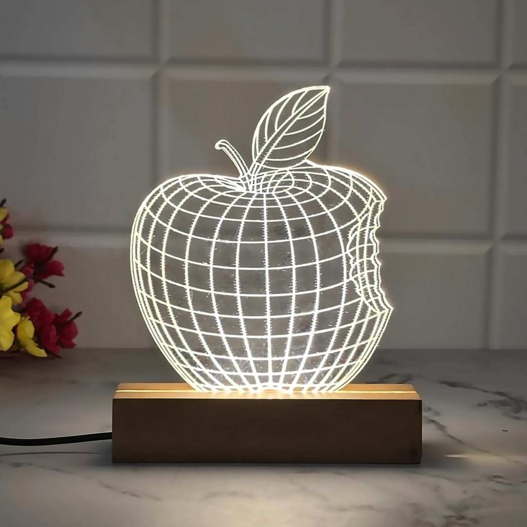 ๐ Apple Glow 3D Lamp โ Crisp Light, Fresh Style
