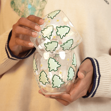 Set-2 Christmas Tree -Double Wall Glass Mug - Memories Insite