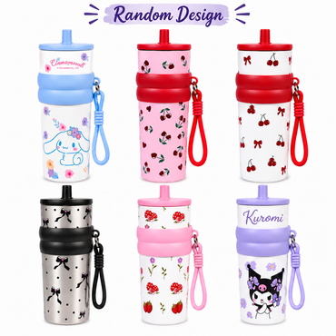 Kuromi Stainless Steel Insulated Tumbler with Straw & Carry Loop RENDOM DESIGN