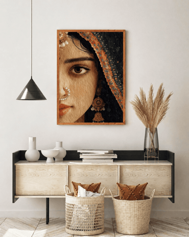 Traditional Indian Woman Portrait Canvas Wall Art - Memories Insite