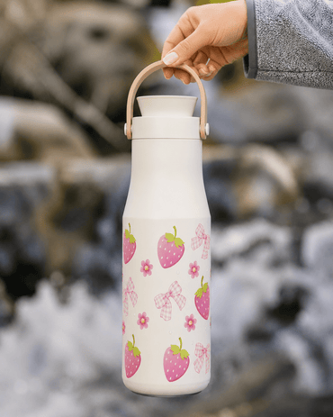 Berry Bow Bottle — Leakproof & Insulated 500 ML - Memories InsiteBERRY BOW BOTTLE MILK WHITE 500 ML