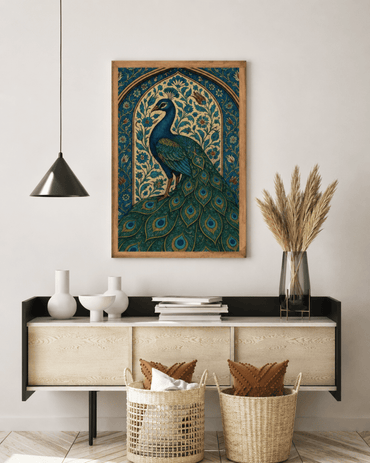 Royal Peacock Canvas Wall Art - Memories InsiteROYAL PICKCOCK FRAME- STRECHED