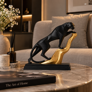Panther Decorative Statue | Modern Animal Sculpture for Home & Office Decor