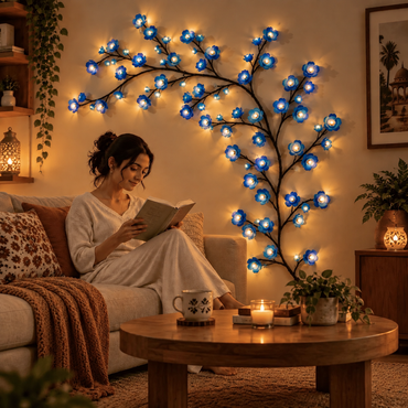 MEMORIES INSITE® BLUE ROSE TREE BRANCH WALL LIGHT