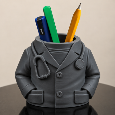 Doctor Coat Pen Stand | Cute Medical Desk Organizer | Doctor Themed Stationery Holder | Desk Decor