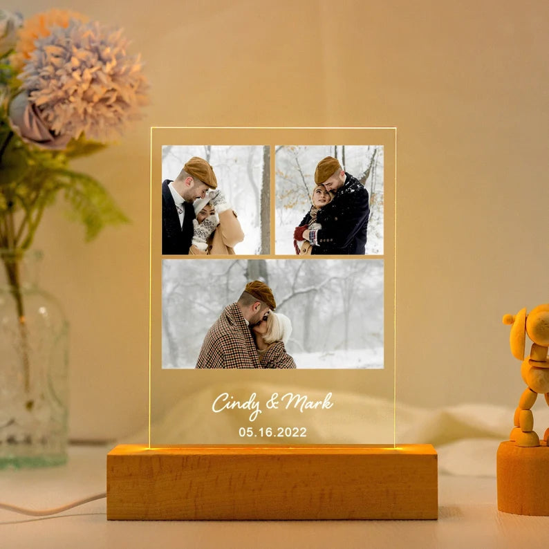 Personalized LED Photo Frame – Love You Forever Couple Gift