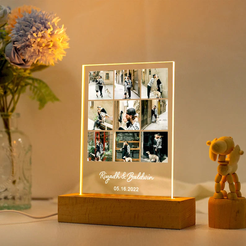 Personalized LED Photo Frame – Love You Forever Couple Gift