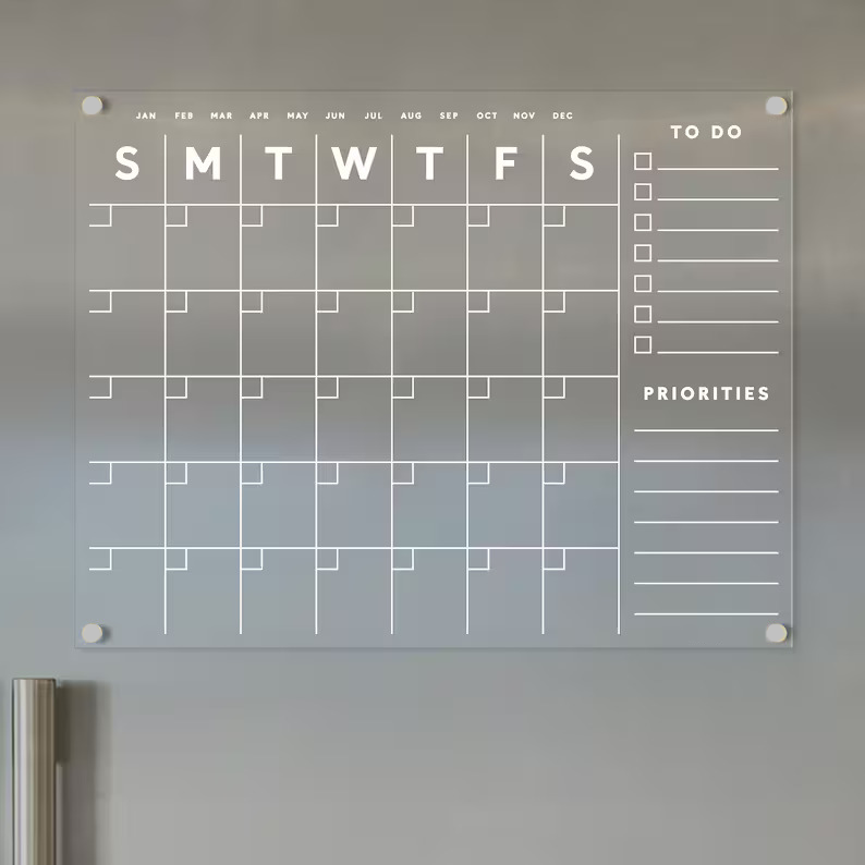 Magnetic Acrylic Board All-in-One Monthly & Weekly Planner
