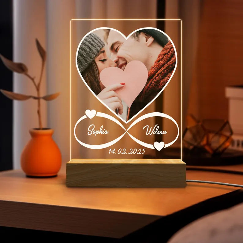 ✨ Personalized Heart LED Infinity Frame – Capture Your Eternal Love ✨
