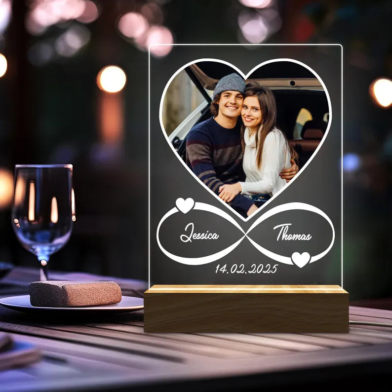 ✨ Personalized Heart LED Infinity Frame – Capture Your Eternal Love ✨