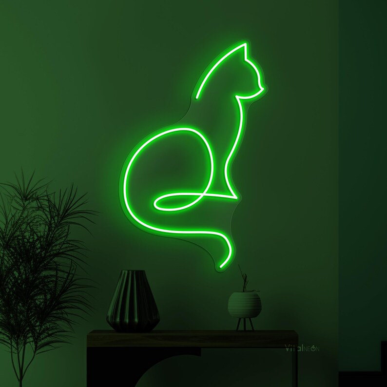 Cat Silhouette Neon Wall Light – Modern LED Glow for Home & Room Décor