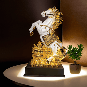 Regal Golden Horse Sculpture - Memories Insite