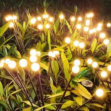 Solar Powered Firefly Lights Outdoor Solar Firefly Garden Light Waterproof Decorative Solar Lights for Pathway Decoration Warm