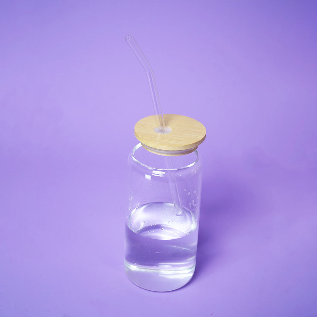 Set of 2 Cherry Blossom Duo Glass Tumbler Set – Floral & Cherry Printed Cups with Bamboo Lid & Straw