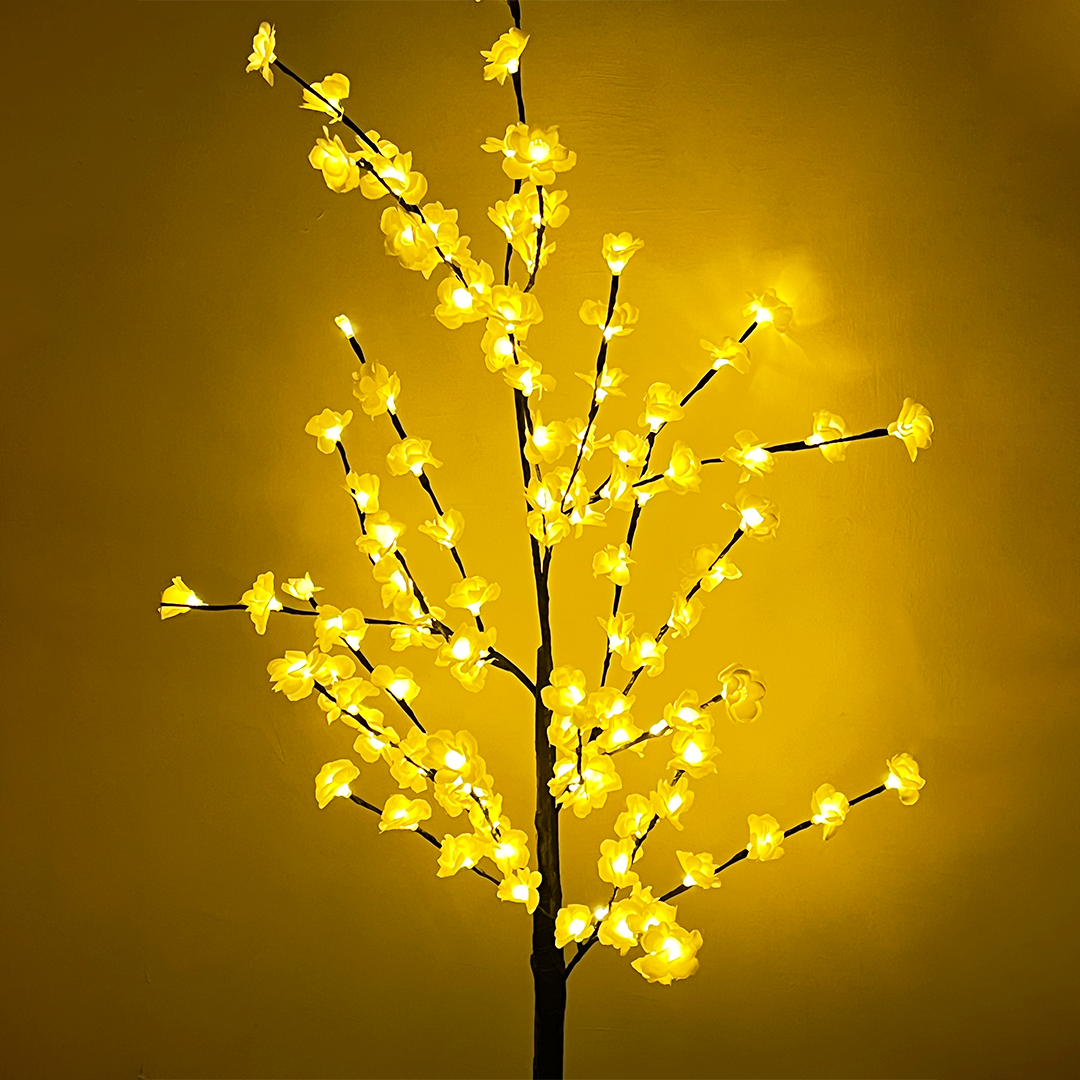 5 Feet White LED Cherry Blossom Tree Light – 120 LED Decorative Standing Lamp