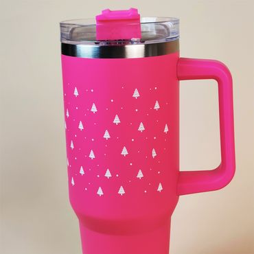 Hot Pink Mini Christmas Tree Tumbler