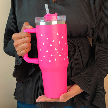 Hot Pink Mini Christmas Tree Tumbler