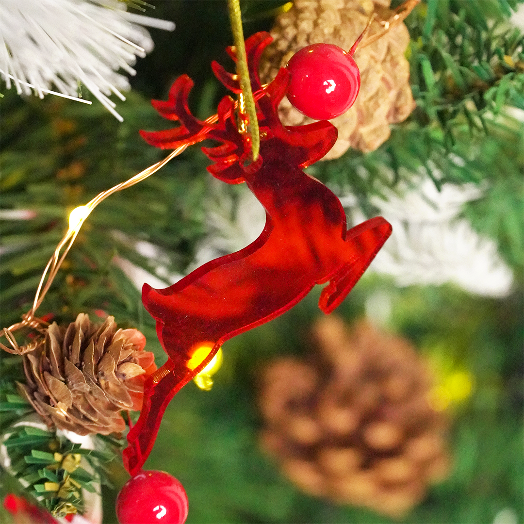 Red Deer designed Christmas Decoration Ornaments- Set of 2 - Memories InsiteSet of 2