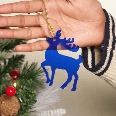 Blue Deer designed Christmas Decoration Ornaments- Set of 2 - Memories InsiteSet of 2