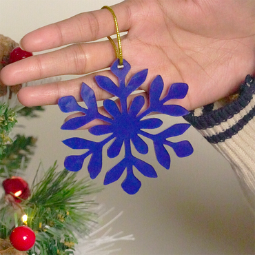 Blue Snowflake Christmas Tree Ornament