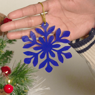 Blue Snowflake Christmas Tree Ornament - Memories Insite