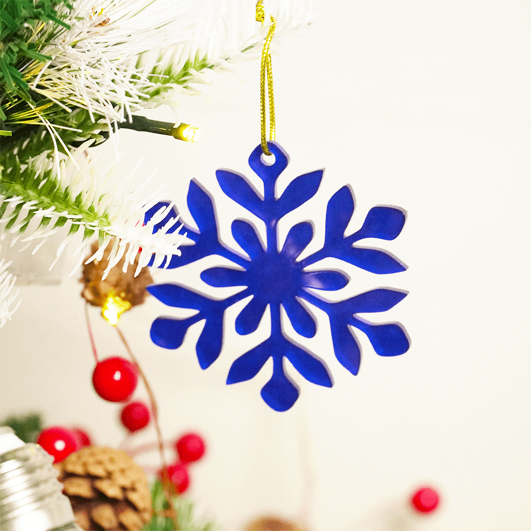 Blue Snowflake Christmas Tree Ornament - Memories Insite