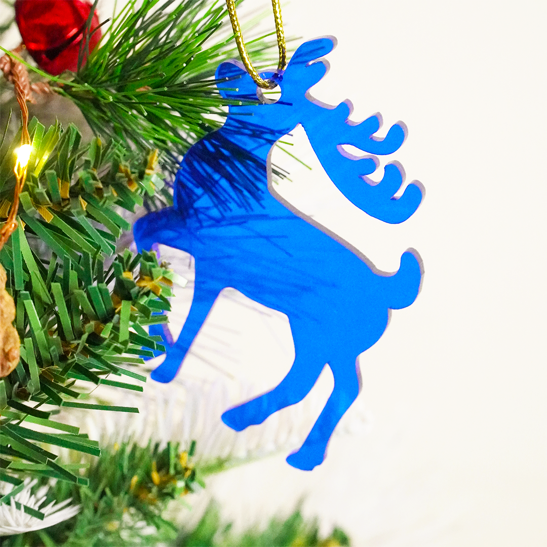 Blue Deer designed Christmas Decoration Ornaments- Set of 2 - Memories InsiteSet of 2